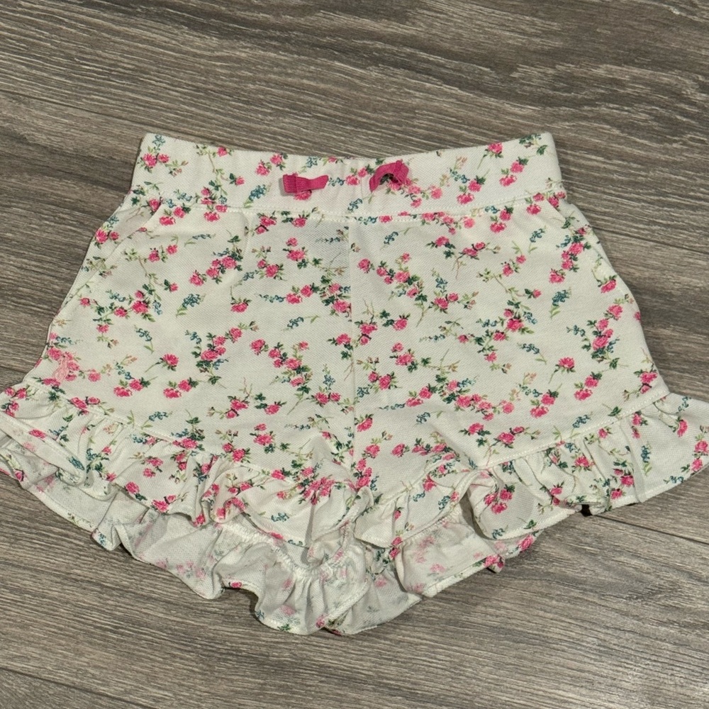 Floral polo by Ralph Lauren girls shorts M. NWT